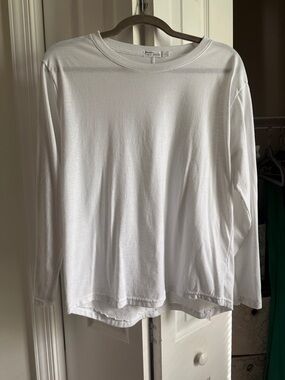 Hanes White Ribbed Crewneck T-Shirt
